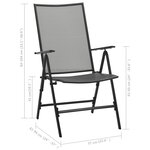 vidaXL Chaises pliables en maille lot de 4 Acier Anthracite