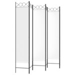 vidaXL Cloison de séparation 6 panneaux Blanc 240x200 cm Tissu
