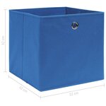 vidaXL Boîtes de rangement 10 Pièces Bleu 32x32x32 cm Tissu