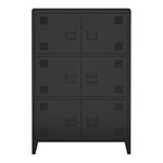 Armoire de bureau casier de bureau meuble de rangement pour salon bureau chambre atelier métallique acier 113 x 80 x 40 cm noir 03_0006325