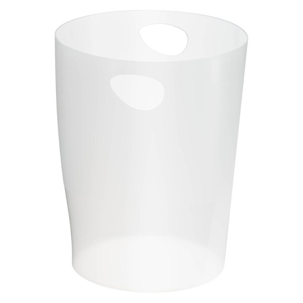 Corbeille à papier ecobin exacompta translucide givre - blanc