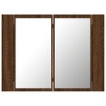 vidaXL Armoire à miroir LED Chêne marron 60x12x45 cm Bois d'ingénierie