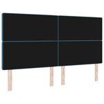 vidaXL Tête de Lit LED Bleu Foncé 90 cm Velours