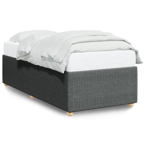 vidaXL Cadre de lit Gris foncé 100 x 200 cm Tissu