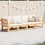 vidaXL Salon de jardin 4 Pièces avec coussins Bois d'acacia solide