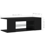 vidaXL Meuble TV avec lumières LED Noir 90x39x30 cm