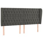 vidaXL Tête de lit avec oreilles Gris foncé 203x23x118/128 cm Velours