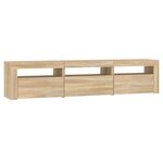 vidaXL Meuble TV avec lumières LED Chêne sonoma 180x35x40 cm