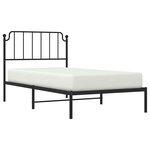 vidaXL Cadre de lit métal sans matelas avec tête de lit noir 100x200cm