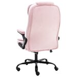 Chaise fauteuil siège de bureau informatique étude Rosevelours rose 02_0024058