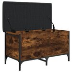 vidaXL Banc de rangement chêne fumé 82x42x45 cm Bois d'ingénierie