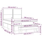 vidaXL Sommier à lattes de lit et matelas Gris clair 140x200cm Velours