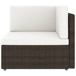 vidaXL Salon de jardin 8 Pièces avec coussins Marron Résine tressée