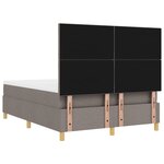 vidaXL Lit à ressorts avec matelas et banquette taupe 160x200 cm en tissu