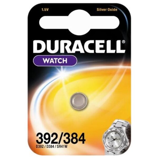 Blister de 1 Pile oxyde argent pour montres 'Watch' 392/384 SR 41 DURACELL