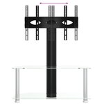 vidaXL Meuble TV d'angle 2 niveaux pour 32-70 pouces noir argenté