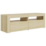 vidaXL Meuble TV avec lumières LED chêne sonoma 120x35x40 cm