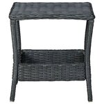 vidaXL Salon de jardin 3 Pièces avec coussins résine tressée gris foncé