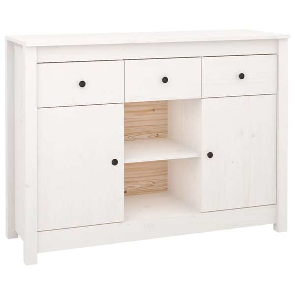 vidaXL Buffet Blanc 100x35x74 5 cm Bois massif de pin