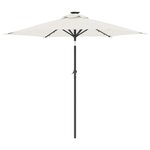 vidaXL Parasol de jardin avec LED et mât en acier blanc 225x225x212 cm