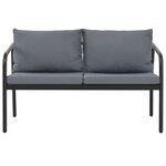 vidaXL Canapé de jardin à 2 places avec coussins Gris Aluminium
