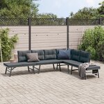 vidaXL Bancs de jardin avec coussins lot de 4 acier enduit de poudre
