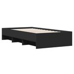 vidaXL Cadre de lit noir 100x200 cm bois d'ingénierie
