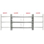 vidaXL Grille réglable de sécurité de fenêtres et 3 barres 500-650 mm