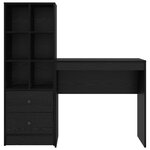 vidaXL Bureau de rangement en chêne noir en bois d'ingénierie
