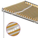 vidaXL Auvent manuel rétractable avec LED 350x250 cm Jaune et blanc