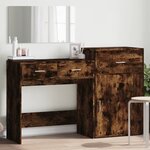 vidaXL Ensemble de coiffeuse 3 Pièces chêne fumé bois d'ingénierie