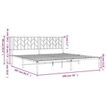 vidaXL Cadre de lit métal sans matelas et tête de lit blanc 193x203 cm