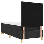 Lit à ressorts vidaXL avec matelas et banc noir 100x200 cm en tissu