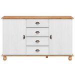 vidaXL Buffet 'ASKIM'Blanc 133.5x40x79 cm Bois massif pin