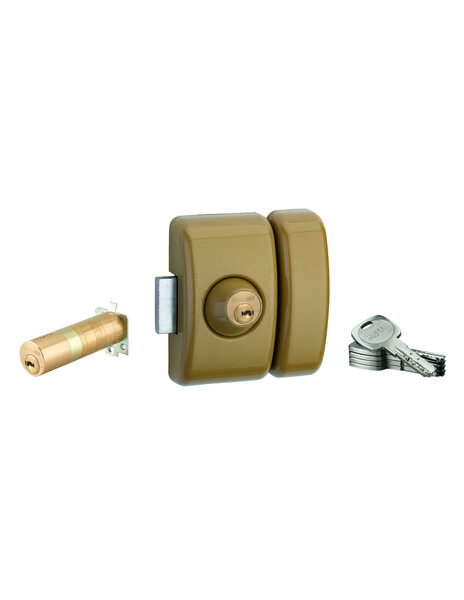 THIRARD - Verrou universel Transit 2 ajustable  double cylindre  bronze  5 clés