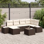 vidaXL Set de canapé de jardin 6 pièces avec coussins en rotin poly gris