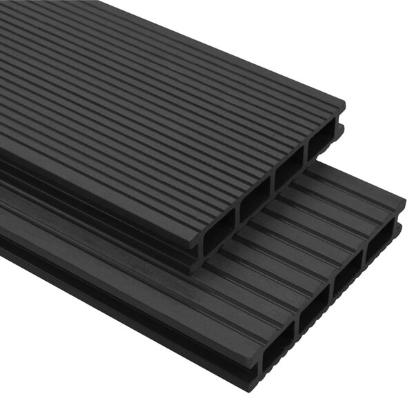 vidaXL Panneaux de terrasse WPC avec accessoires 16m² 2 2m Anthracite