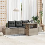 vidaXL Ensemble de canapé de jardin 5 pièces avec coussins gris en poly rotin