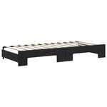 vidaXL Lit de jour avec gigogne et tiroirs sans matelas noir 90x200 cm