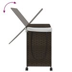 vidaXL Panier à linge avec roulettes marron foncé 60x35x60 5 cm