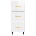 vidaXL Buffet haut Blanc brillant 34 5x34x180 cm Bois d'ingénierie