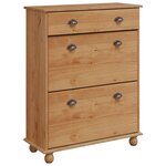 vidaXL Meuble à chaussures "ASKIM" 85x35x108 cm en bois massif de pin