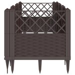 vidaXL Jardinière avec piquets marron 123 5x43 5x43 5 cm PP