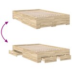 vidaXL Cadre de lit Chêne Sonoma 140x200 cm Bois reconstitué