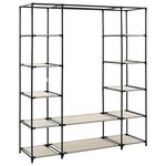 vidaXL Armoire avec compartiments et tiges Crème 150x45x176 cm Tissu