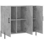 vidaXL Buffet gris béton 90x34x80 cm bois d'ingénierie