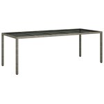 vidaXL Ensemble à manger de jardin et coussins 9 Pièces gris rotin verre