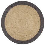 vidaXL Tapis fait à la main Jute avec bord gris foncé 240 cm