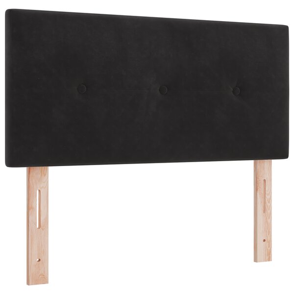 Cabeçal LED vidaXL Noir 90 cm en Velours avec Coussins Boutonnés