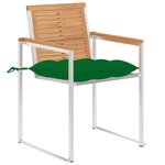 vidaXL Chaises de jardin avec coussins 2 Pièces Teck solide et acier